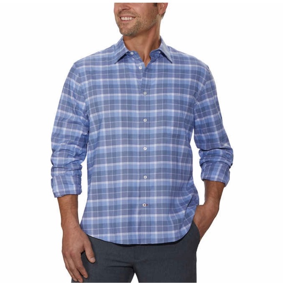 NWT Tommy Hilfiger Men Blue All Season Stretch Shirt Blue Size L - Picture 2 of 5